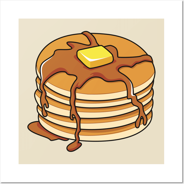 Pancake cartoon illustration Wall Art by Miss Cartoon